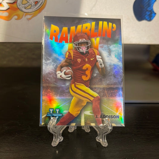 Jordan Addison 2022 Bowman Chrome Ramblin Rookie RC #RM-9 -USC Trojans Vikings