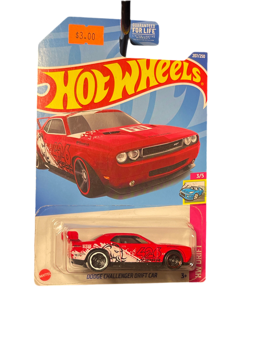 HOT WHEELS DODGE CHALLENGER DRIFT CAR /2022 HW DRIFT 3/5 RED