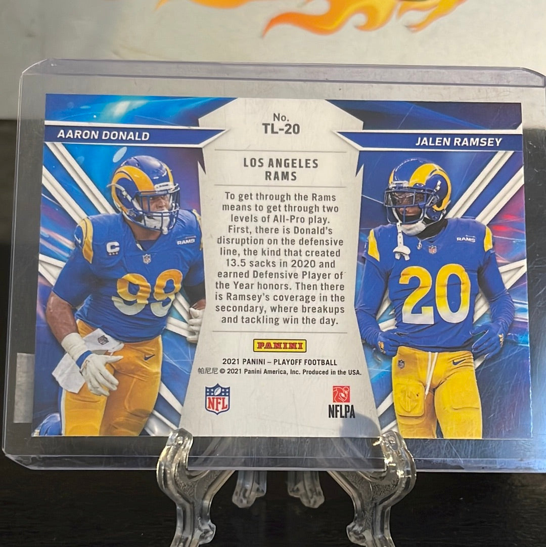 2021 Playoff Thunder and Lightning AARON DONALD JALEN RAMSEY Los Angeles Rams