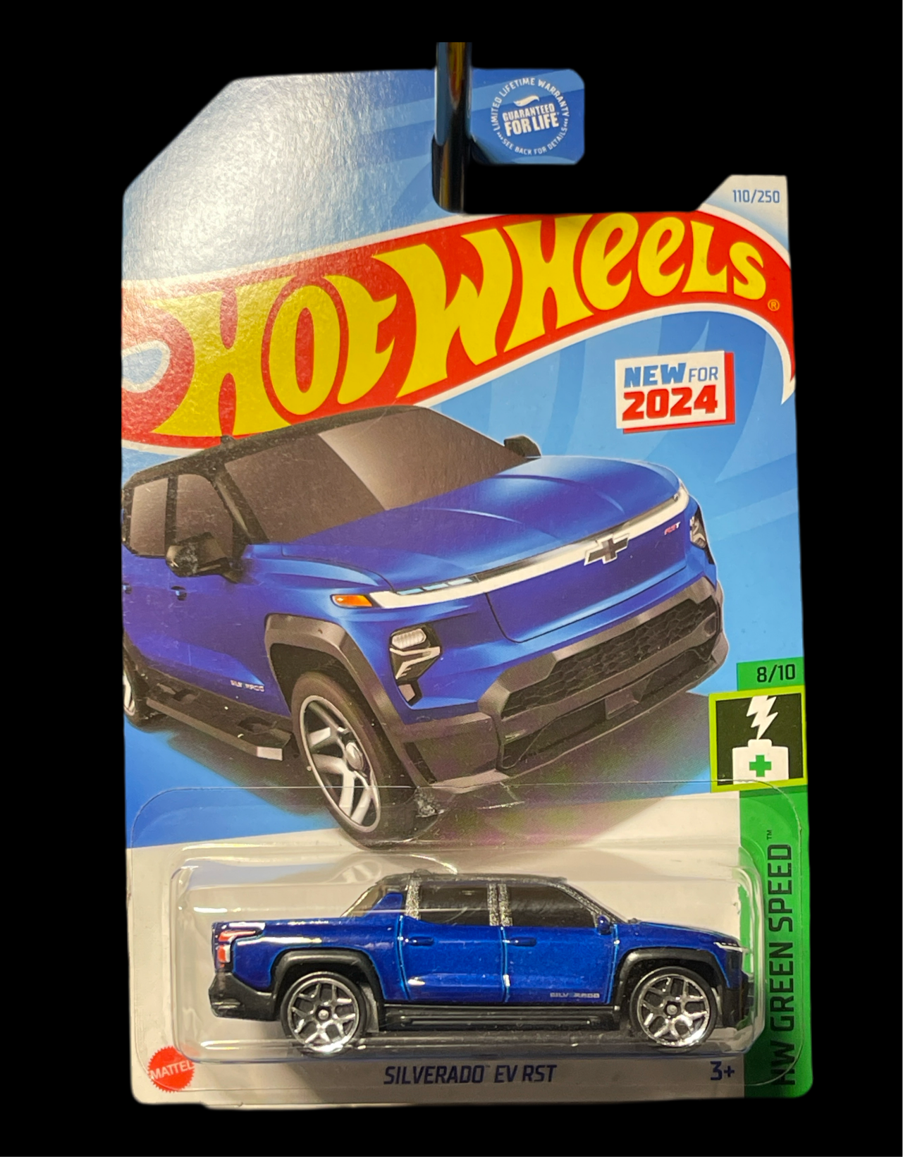 Hot Wheels - 2024 HW Green Speed 8/10 Silverado EV RST 110/250 (BBHRY63)