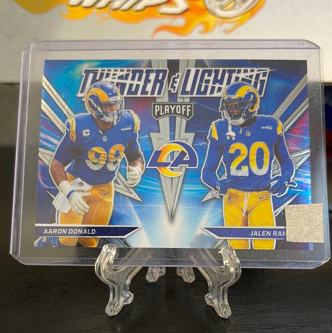 2021 Playoff Thunder and Lightning AARON DONALD JALEN RAMSEY Los Angeles Rams