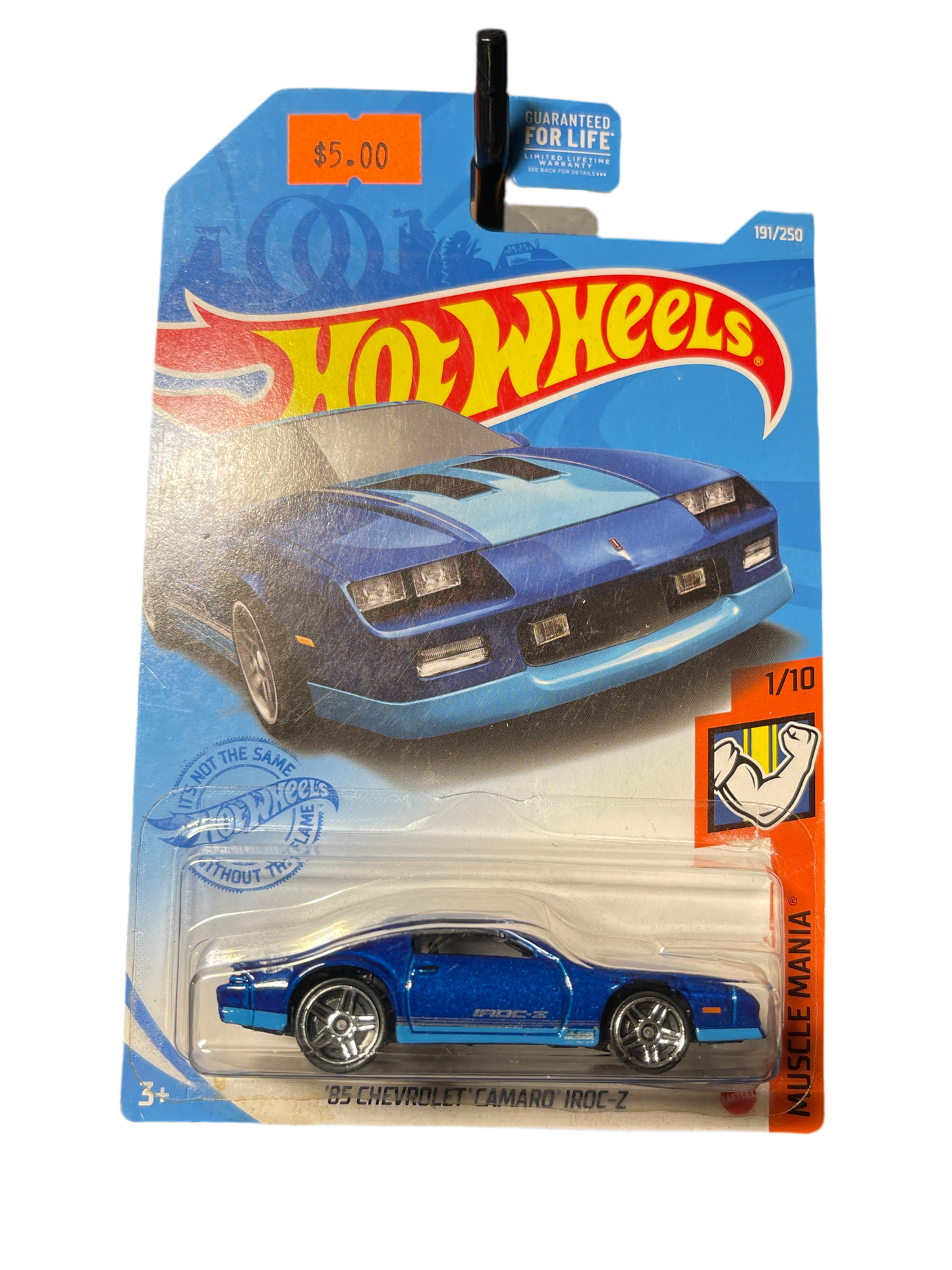 Hot Wheels ‘85 Chevrolet Camaro Iroc-Z Blue Muscle Mania 1/10