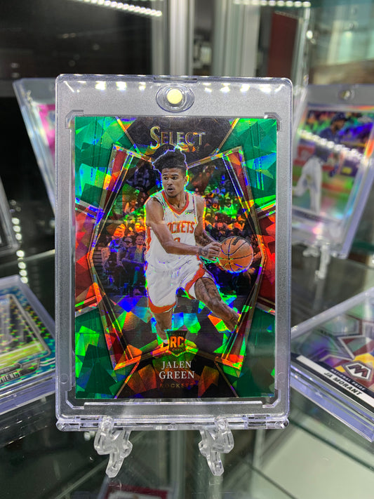 2021-22 Select Premier Level Jalen Green Fanatics SP Green Cracked Ice Rookie RC