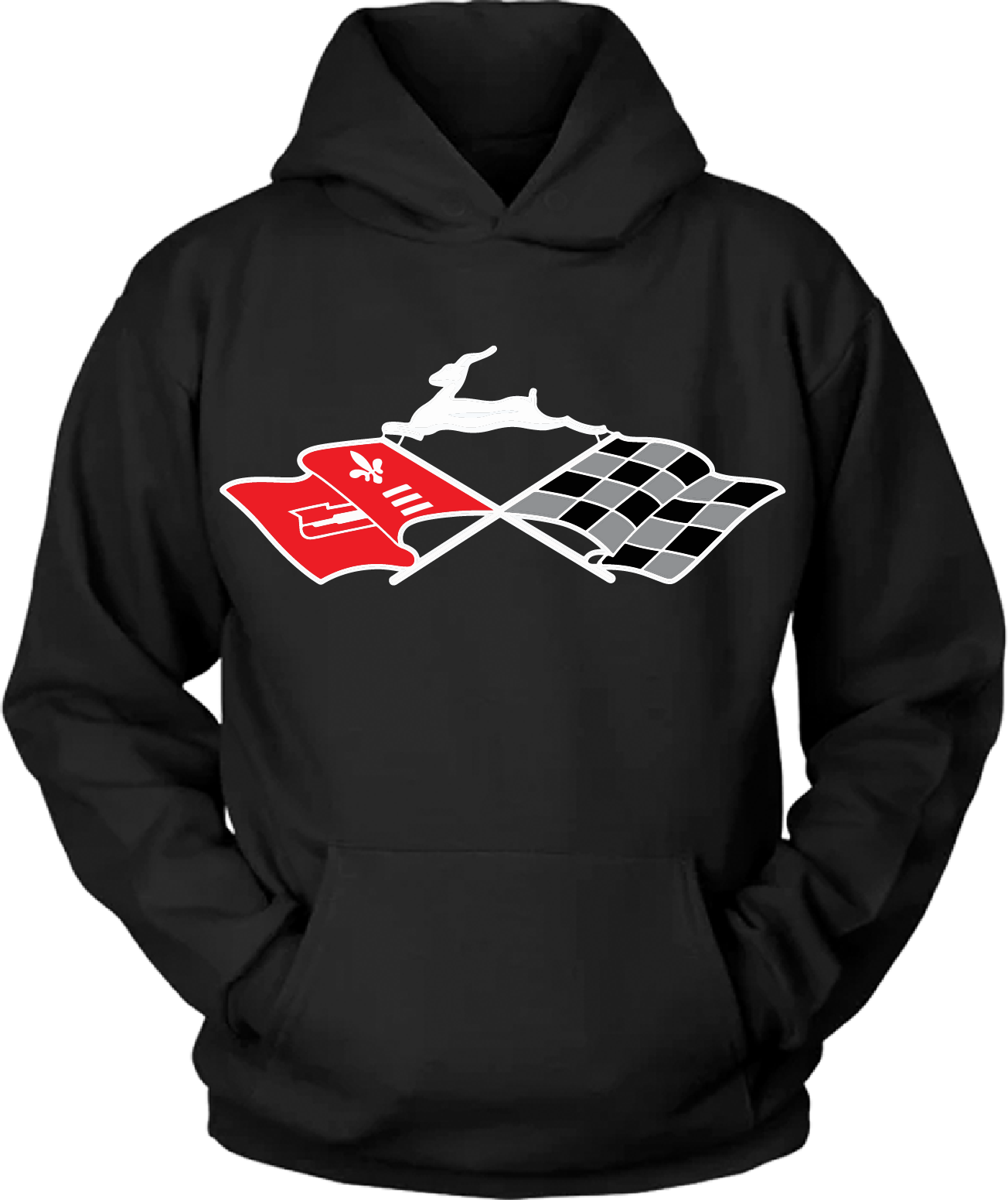 Cross Flags & Leaping Deer Emblem Hoodie DTF
