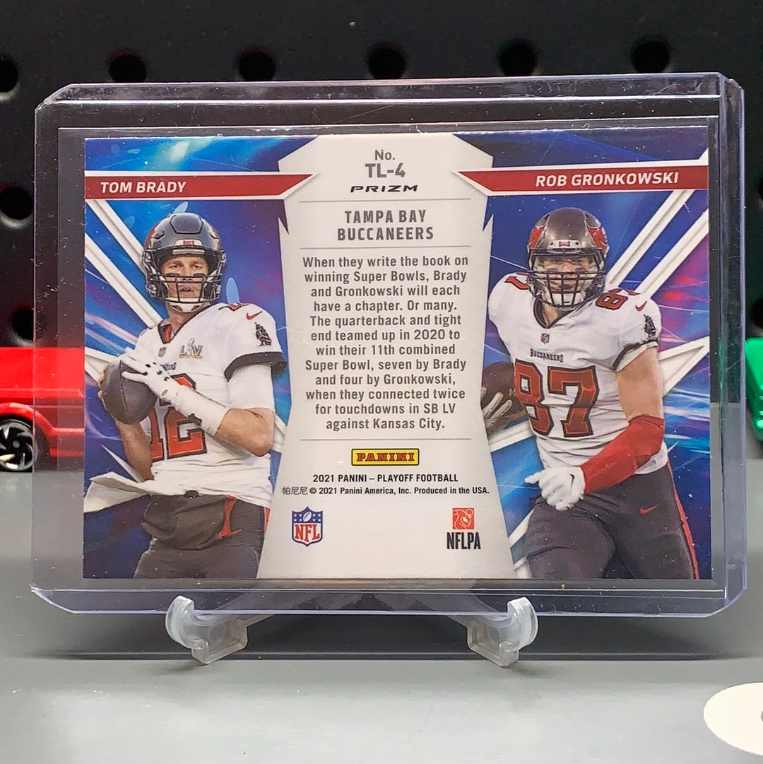 2021 Playoff Tom Brady Rob Gronkowski Thunder & Lightning Blue Prizm #TL-4 L883