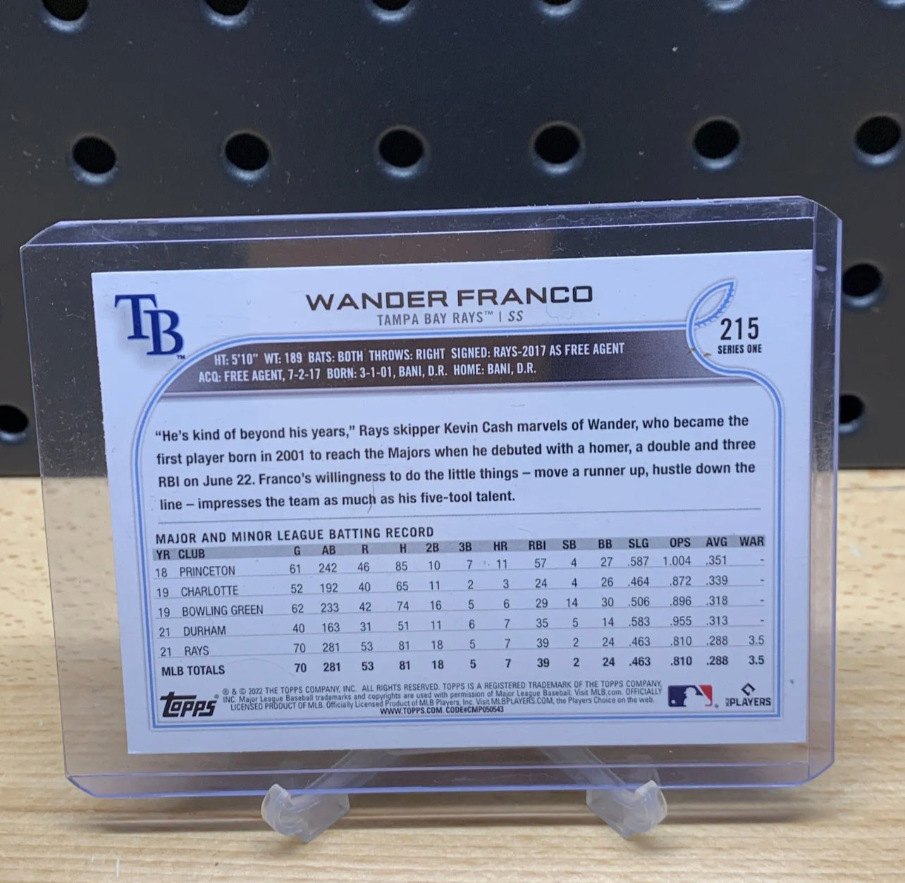 WANDER FRANCO 2022 Topps Series 1 #215 Rookie RC Tampa Bay Rays Qty
