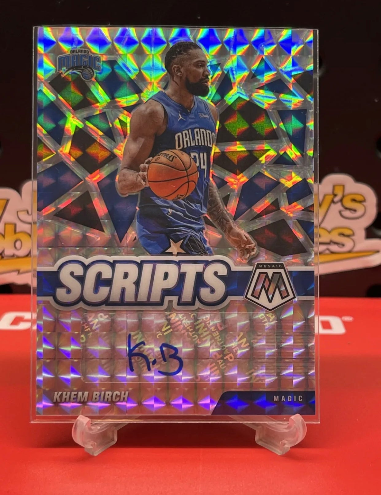 2020-21 Panini Mosaic Khem Birch Silver Mosaic Prizm Scripts Autograph #SC-KHB