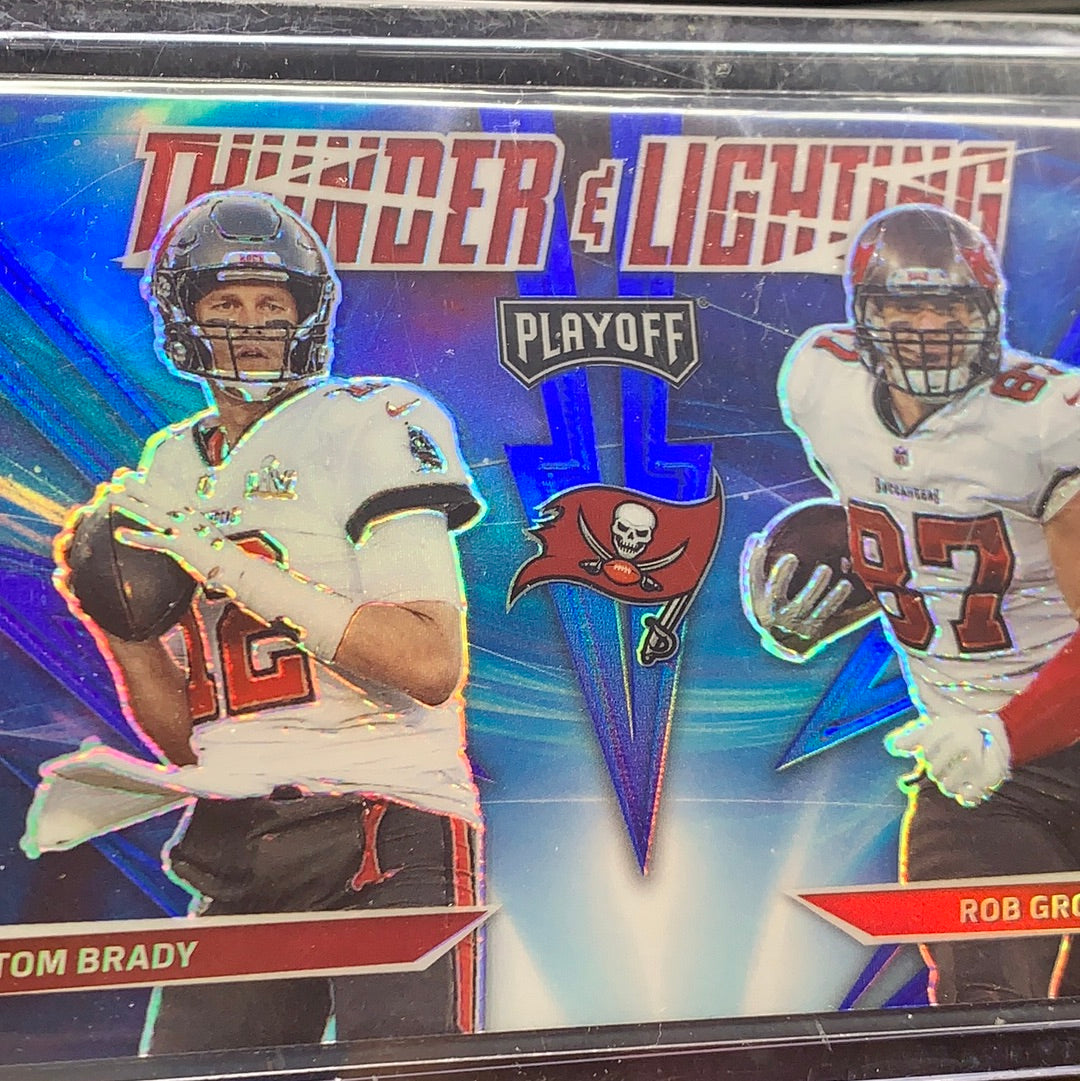2021 Playoff Tom Brady Rob Gronkowski Thunder & Lightning Blue Prizm #TL-4 L883