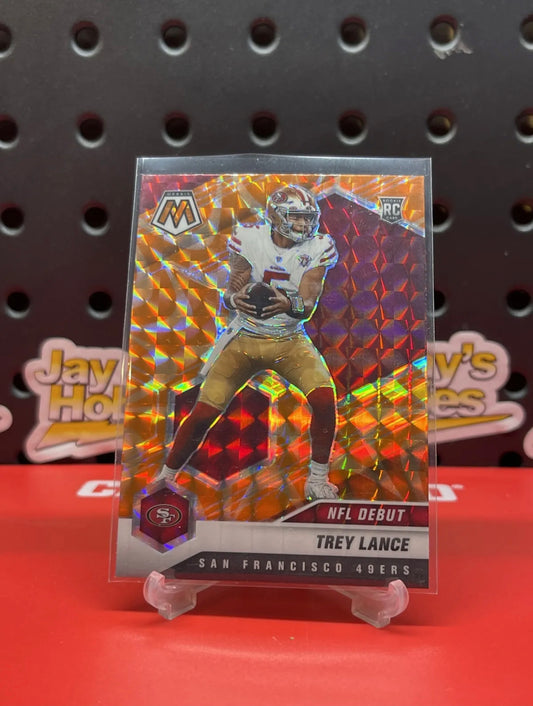 TREY LANCE 2021 Mosaic Orange Reactive Prizm Rookie RC #244 NFL Debut SF 49ers