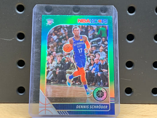DENNIS SCHRODER 2019-20 NBA Hoops Premium Stock Green Prizm
