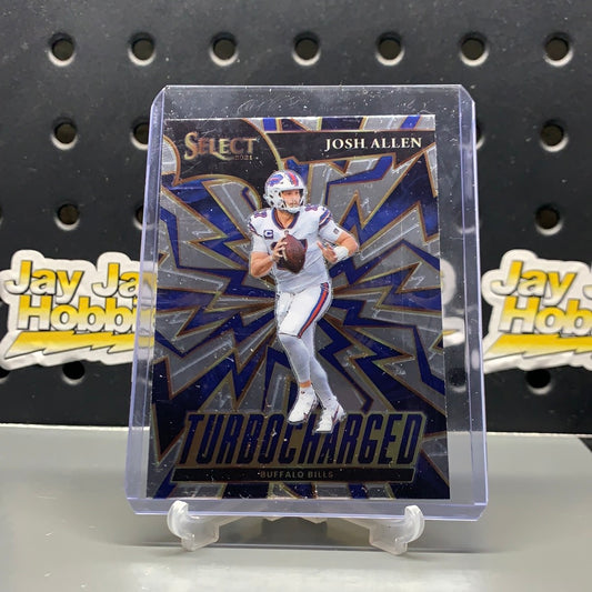 2021 Panini Select Josh Allen TURBOCHARGED Silver Prizm Insert Bills #TUR-17 A24
