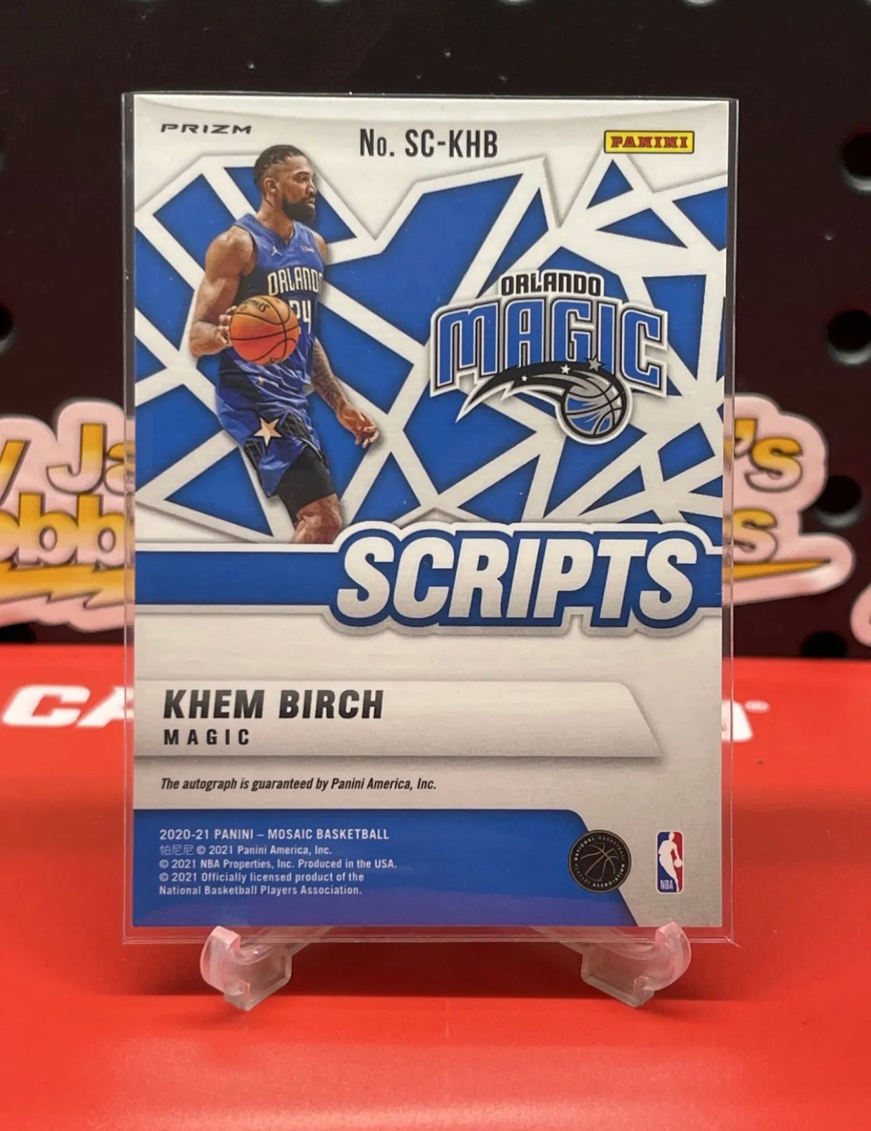 2020-21 Panini Mosaic Khem Birch Silver Mosaic Prizm Scripts Autograph #SC-KHB
