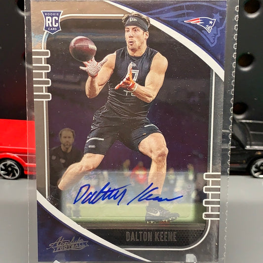 2020 Panini Absolute Football Dalton Keene Patriots Auto Autograph Card RC #122!