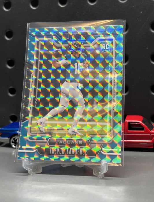 2021 Panini Playbook TREVOR LAWRENCE BLUE  MOSAIC  BLUE FOIL SP RC #101 MINT RARE