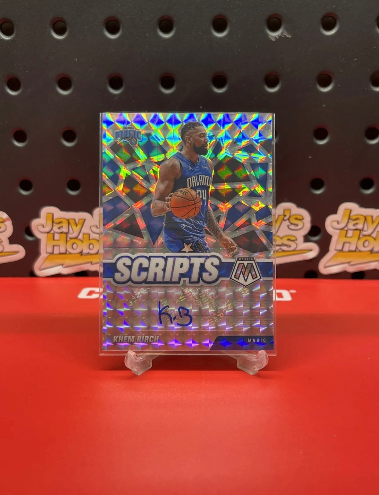 2020-21 Panini Mosaic Khem Birch Silver Mosaic Prizm Scripts Autograph #SC-KHB