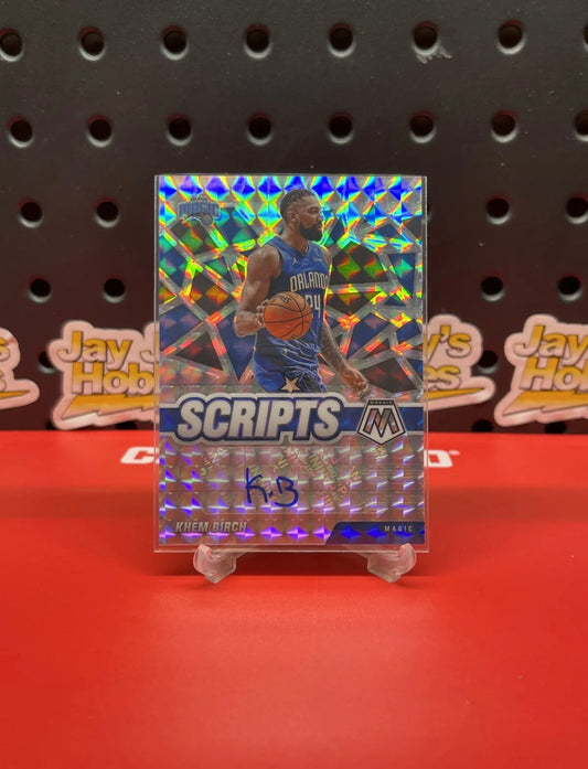2020-21 Panini Mosaic Khem Birch Silver Mosaic Prizm Scripts Autograph #SC-KHB