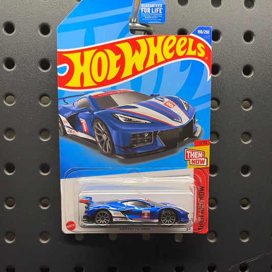 2022 Hot Wheels Corvette C8.R 190/250 Then And Now 1/10 K Case Blue /64 Scale