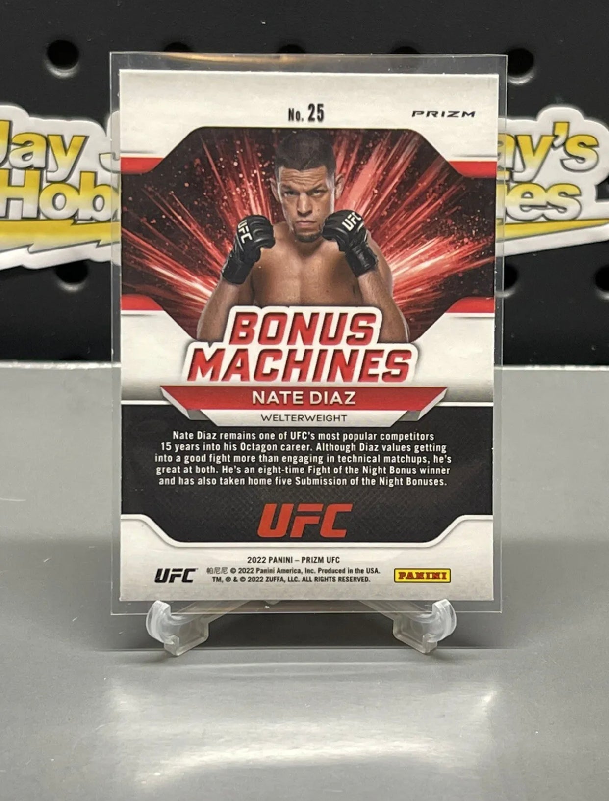 2022 PANINI PRIZM UFC Bonus Machines GREEN EXCLUSIVE NATE DIAZ #25