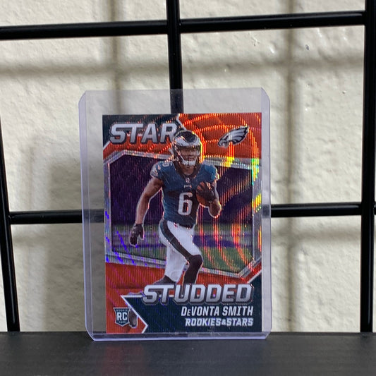 DeVonta Smith Star Studded Red Wave Prizm Panini 2021 Rookies & Stars RC Eagles