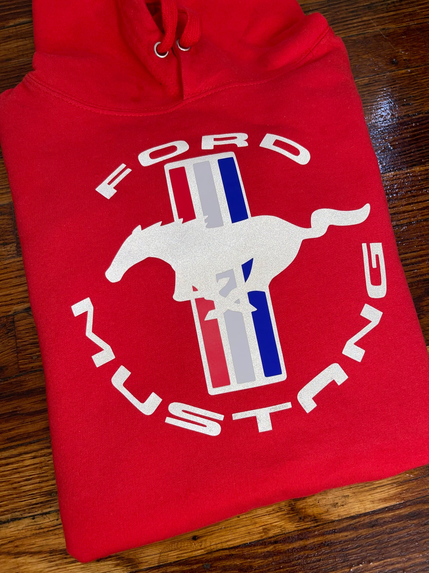 Reflective Ford Mustang logo hoodie