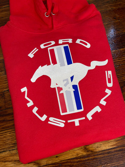 Reflective Ford Mustang logo hoodie