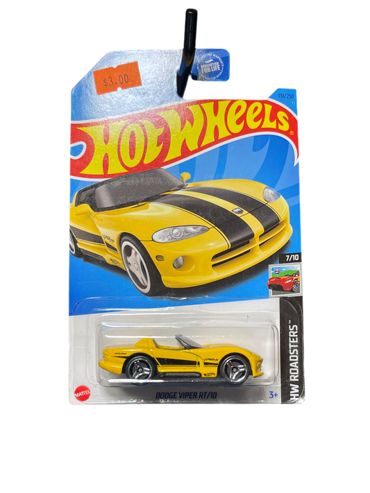 Hot Wheels Dodge Viper RT/10 HW Roadsters 7/10 Yellow