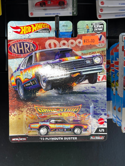 Hot Wheels Premium 73 Plymouth Duster Drag Strip Demons 4/5 Car Culture Diecast