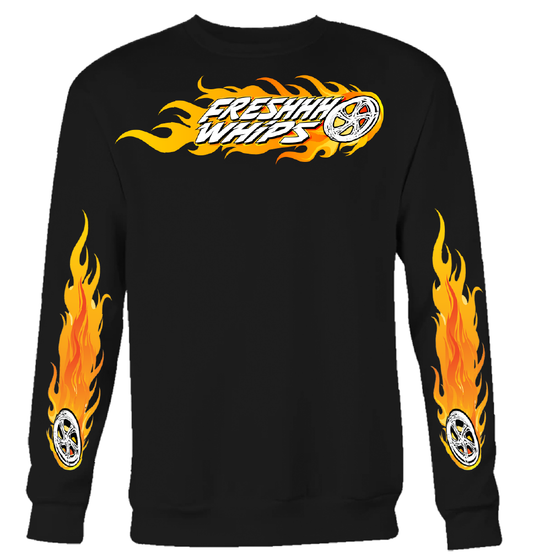 Freshhh Whips Hot Rod Crew Neck