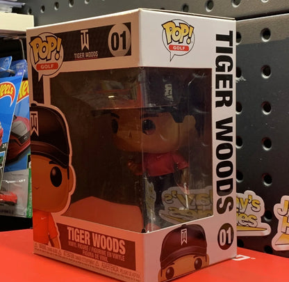 New Authentic Funko POP Golf  Tiger Woods  Red Shirt 01