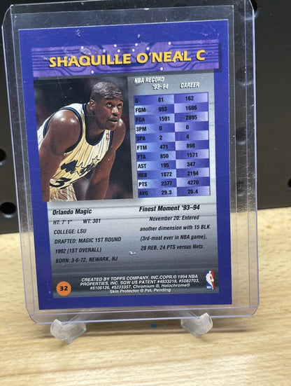 Shaquille O'Neal 1994/95 Topps Finest Basketball Card #32 Orlando Magic A19