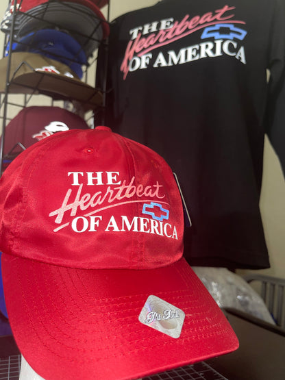 Red Reflective Heartbeat of America 🏁 5 Panel Racer Cap