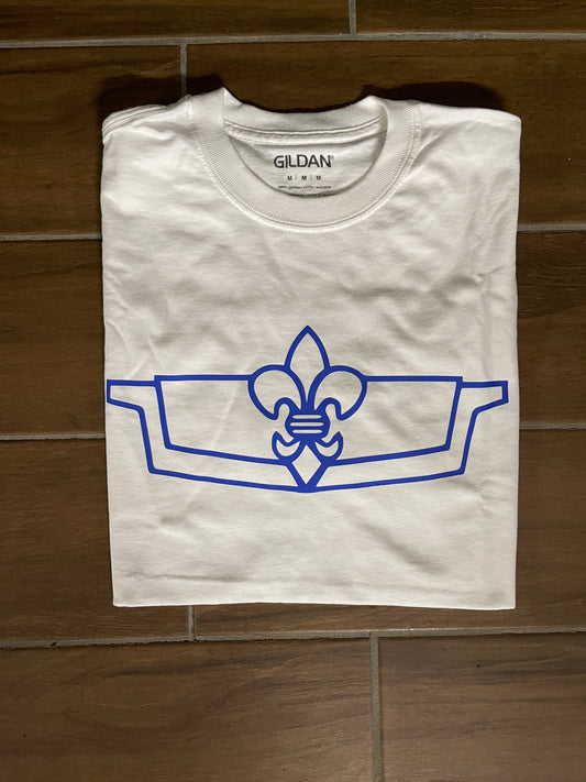 3m reflective blue caprice logo white tee