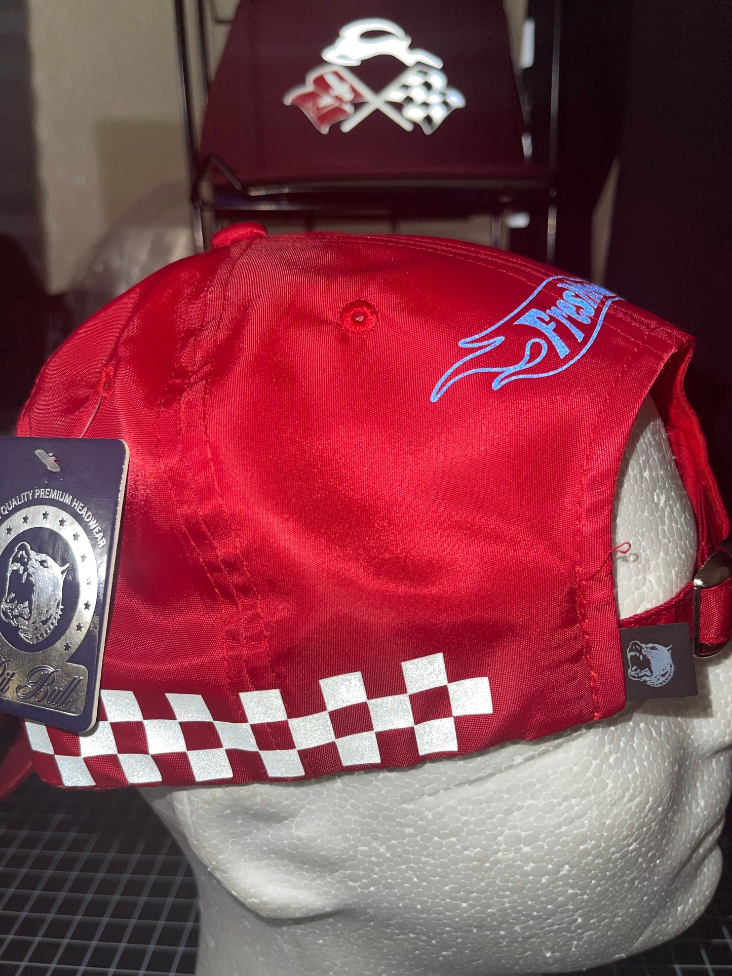 Red Reflective Heartbeat of America 🏁 5 Panel Racer Cap