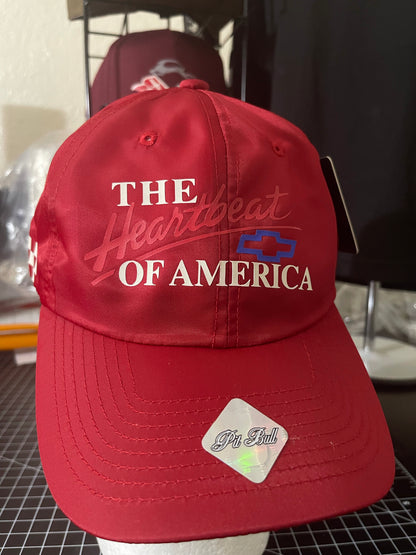 Red Reflective Heartbeat of America 🏁 5 Panel Racer Cap