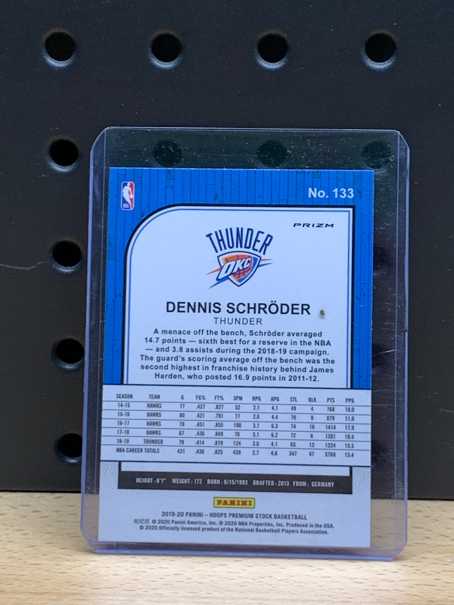 DENNIS SCHRODER 2019-20 NBA Hoops Premium Stock Green Prizm