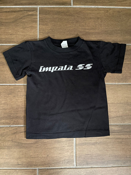 Kids 3m reflective Impalas ss script black tee