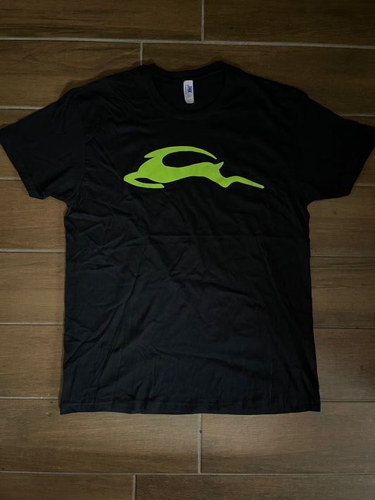 3m reflective green leaping deer logo tee