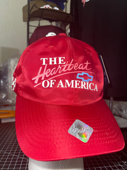 Red Reflective Heartbeat of America 🏁 5 Panel Racer Cap